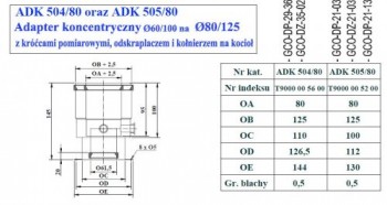  - 9704 Adapter z odskraplaczem fi80/125