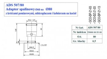  - 9705 Adapter spalinowy z odskraplaczem fi60/fi80