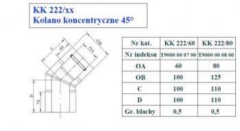  - 9715 Kolano koncentryczne 45st fi80/125