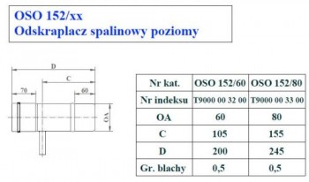  - 9727 Odskraplacz spalinowy poziomy fi80